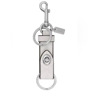 Coach Trigger Lock Chalk Signature Keychain / Bag Charm NWT